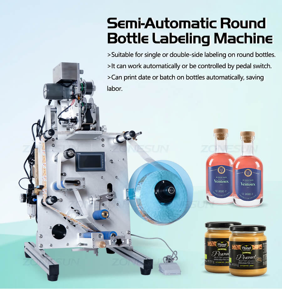 Semi-automatic Bottle Labeling Machine