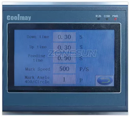 Control Panel of Face Wash Tube Sealing MACHINE