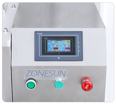 Control panel of semi-automatic body gel filling machine