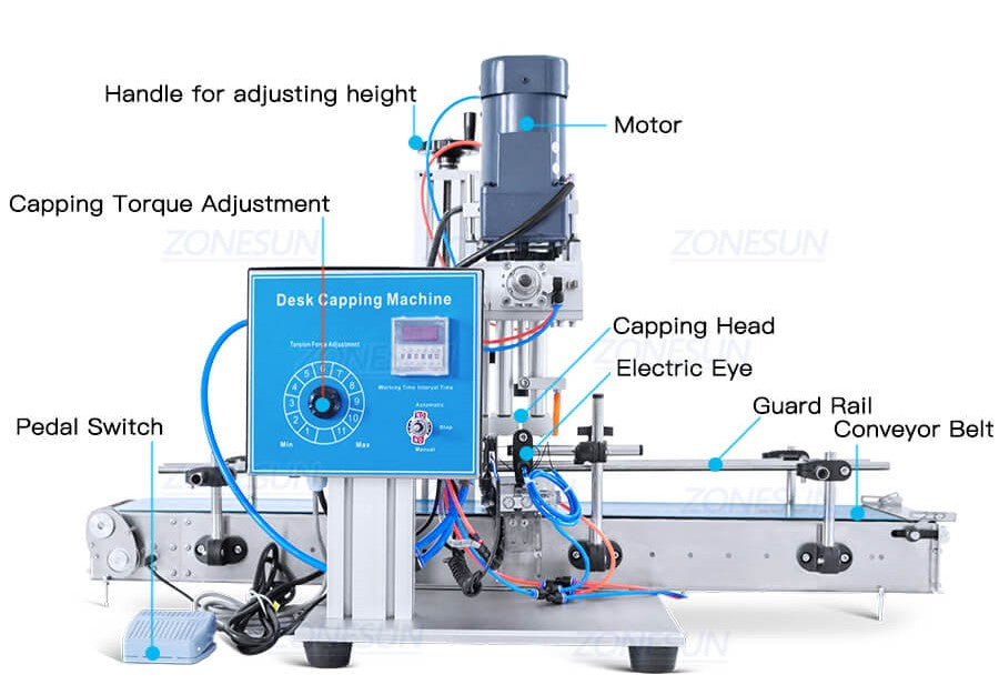 Componente da máquina da máquina de aperto de tampa de garrafa pequena