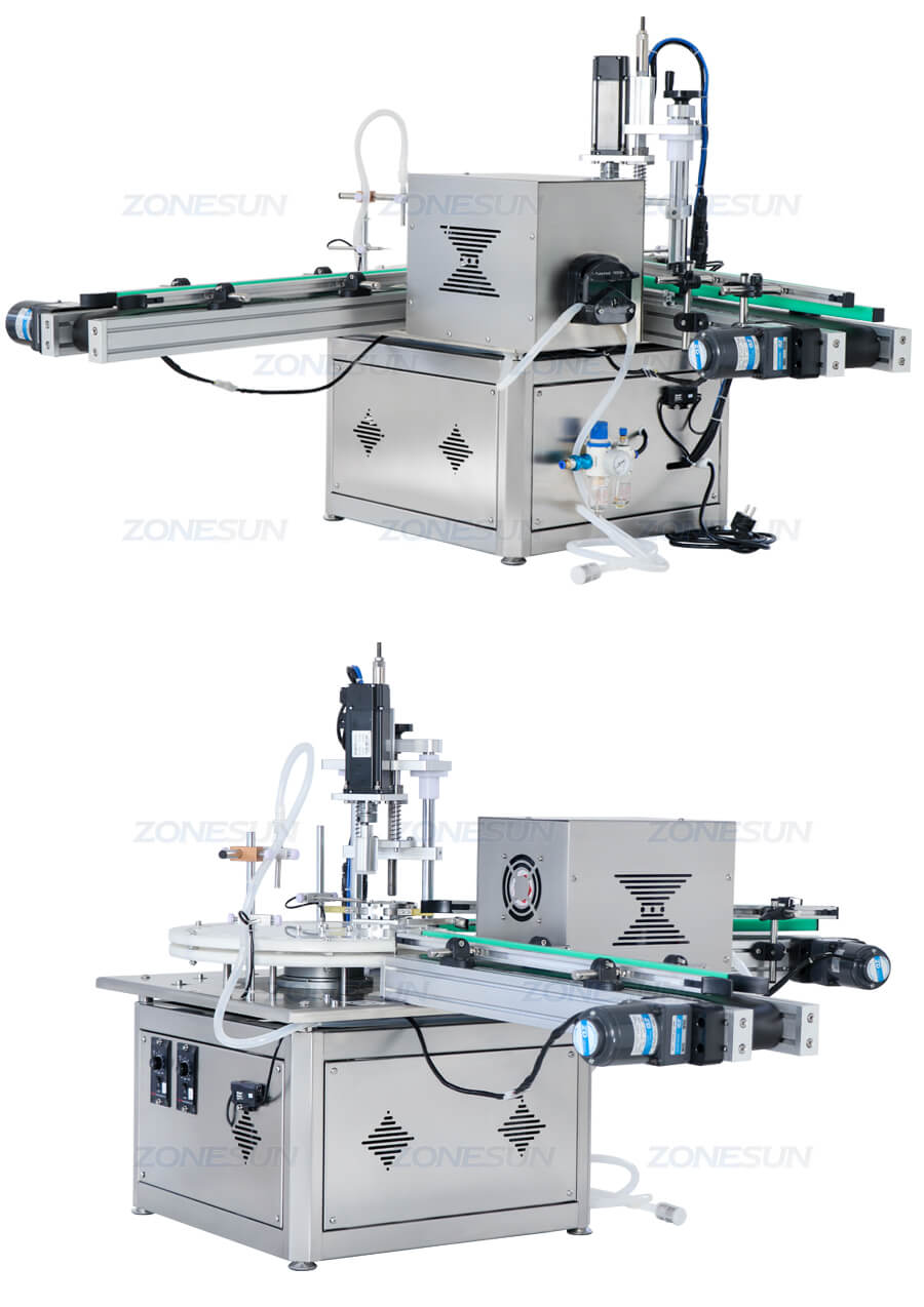 Small Bottle Filling Capping Machine With Conveyor