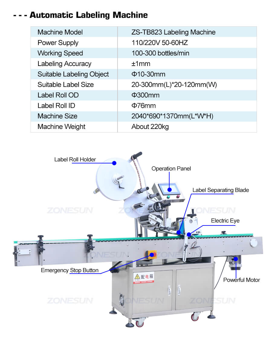 Parameter of Bottle Labeling Machine