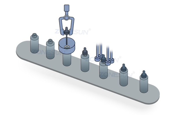 capping process of dropper bottle capper