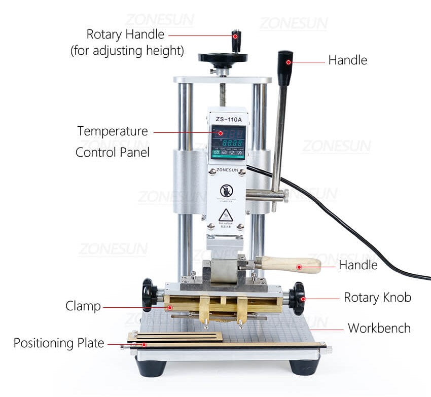 أبعاد آلة الختم ZS-110A