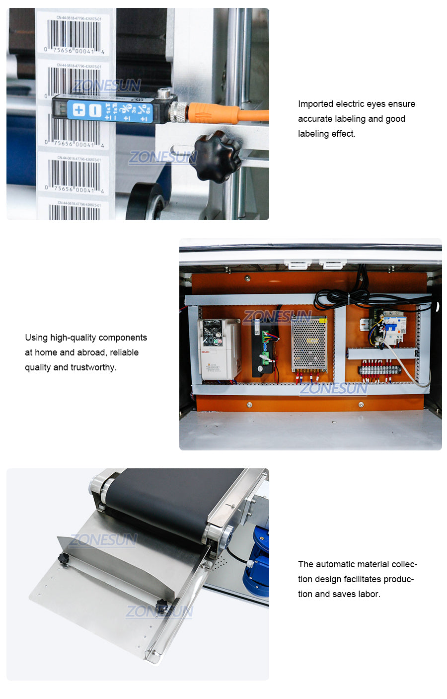 ZONESUN ZS-TB831 Automatic Flat Surface Labeling Machine  For Normal Transparent Label