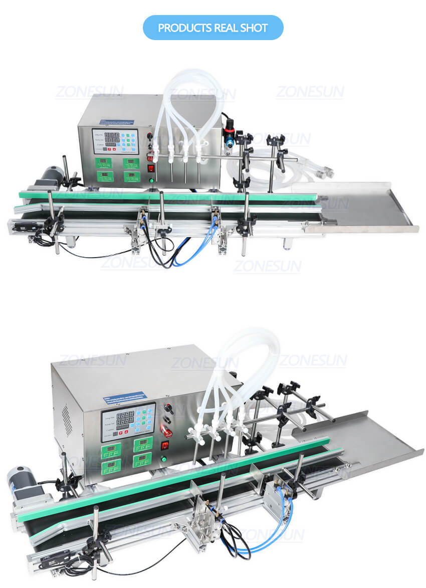 Real Shot of ZS-DTDP4 Automatic Liquid Filling Machine