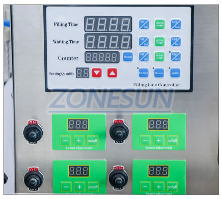 Painel de operação da máquina de enchimento líquido ZS-DTPP4E