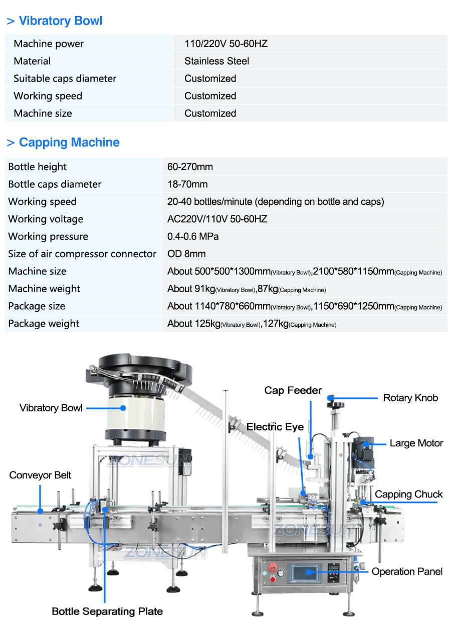 Parameter of Capping Machine