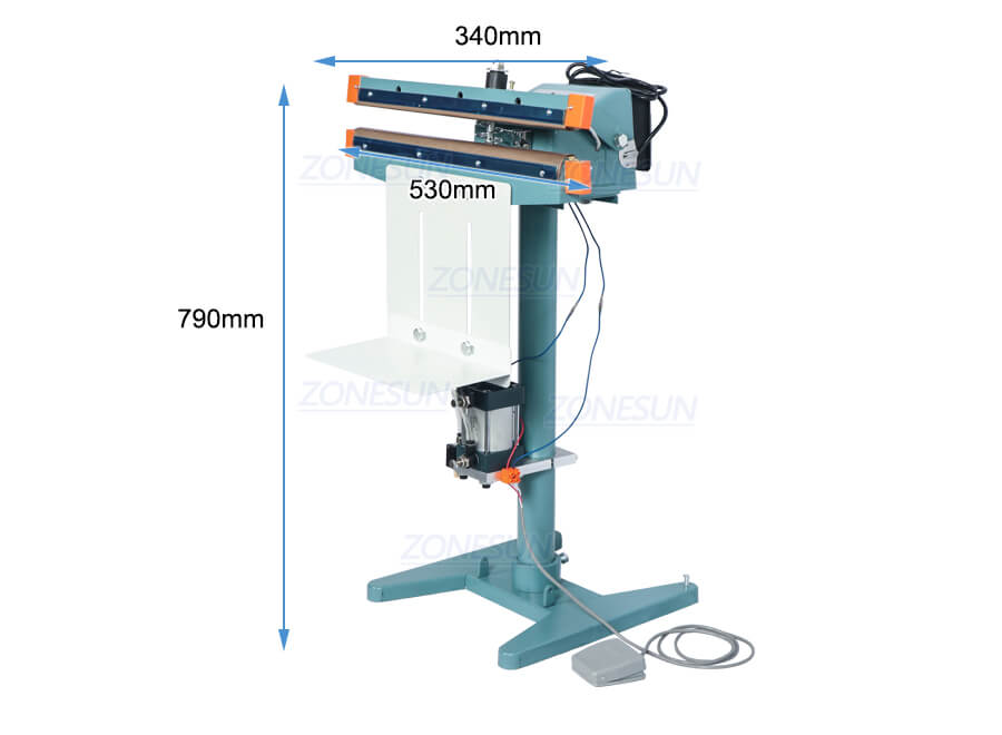 Dimension of ZS-FK450D Bag Sealing Machine