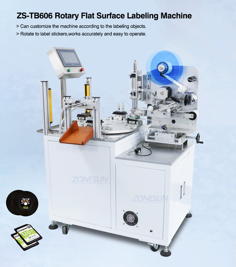 ZONESUN ZS-TB606 Rotary Flat Surface Labeling Machine For Normal Transparent Label