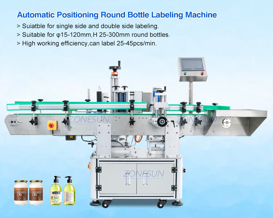 ZONESUN ZS-TB822 Autoamtic Round Bottle Labeling Machine With Date Coder