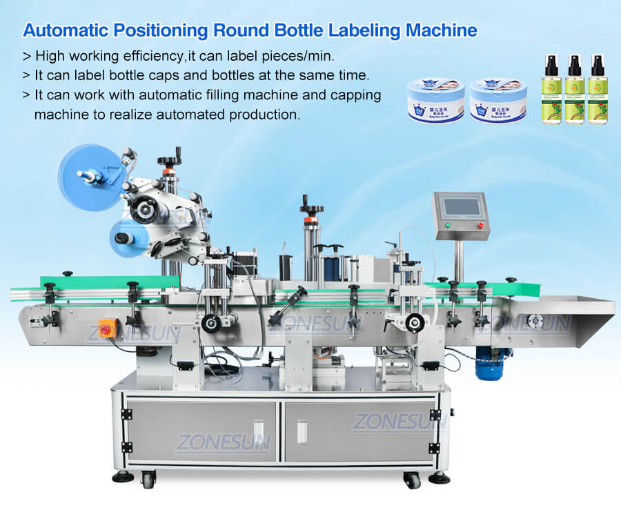 ZS-TB822D Automatic Round Bottle Labeling Machine
