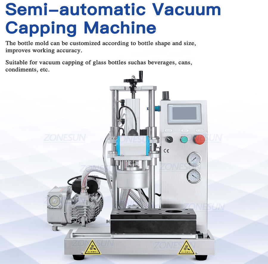 Semi-automatic Jar Vacuum Capping Machine