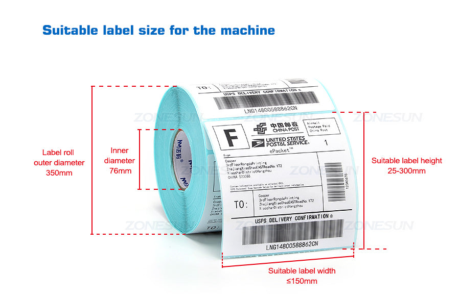 Label Size of Flat Surface Labeling Machine