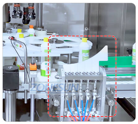 unqualified products detecting structure of bottle capping equipment