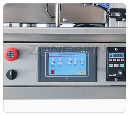 control panel of benchtop bottle capper