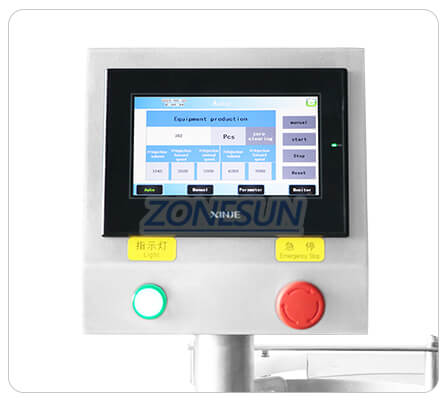 control panel of nail polish filling capping machine