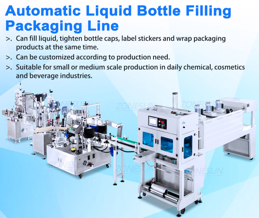 bottle filling shrink wrapping system