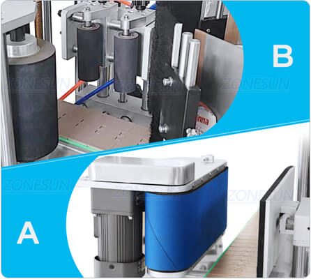 labeling structure of  bottle filling shrink wrapping system-2