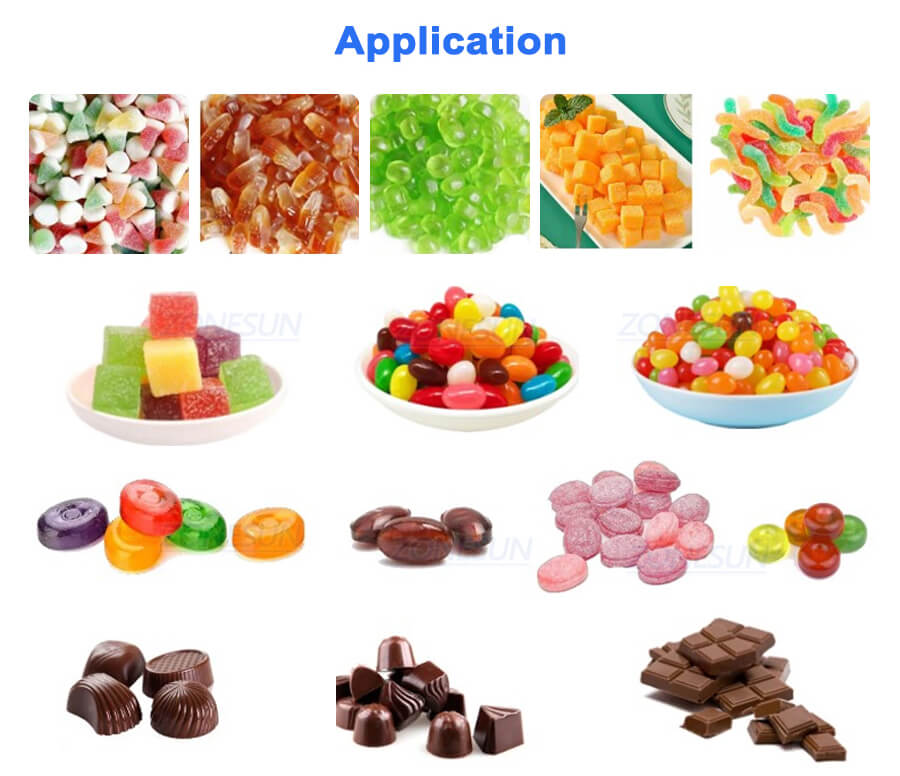 Application de la machine de dépositrice de bonbons