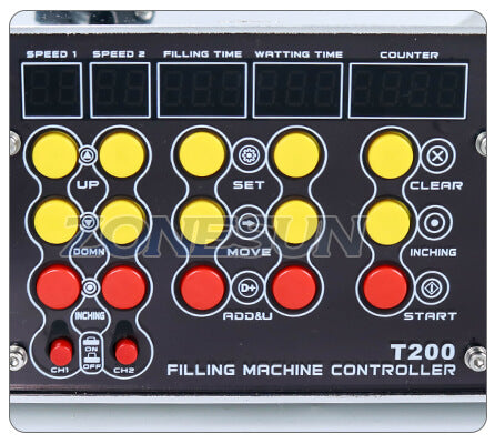 control panel of diaphragm pump filling machine