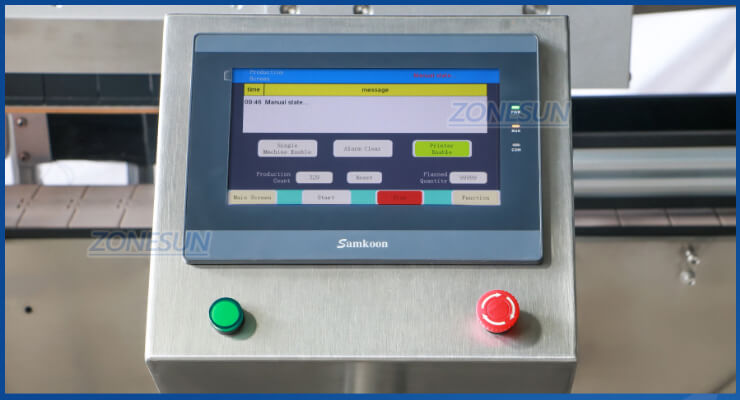 touchscreen control panel of ZS-TB162PO automatic labeling machine