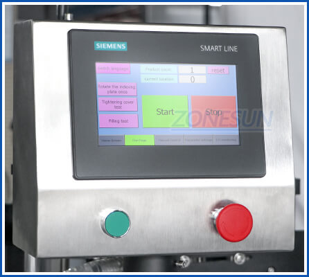 control panel of cream filling capping machine