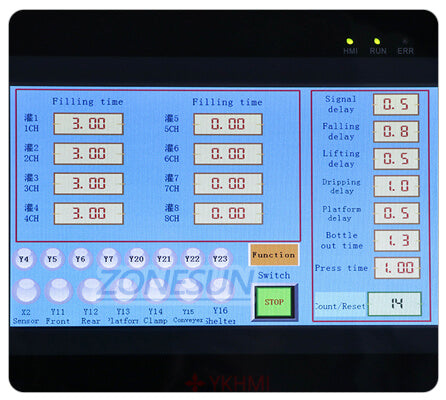 Painel de controle da máquina de enchimento de detergente