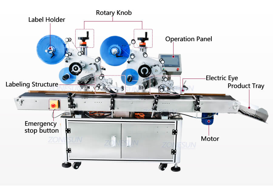 automatic double heads labeling machine for mylar bags