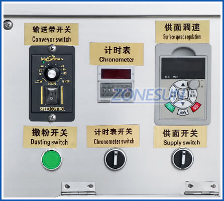 control panel of energy bar extruder