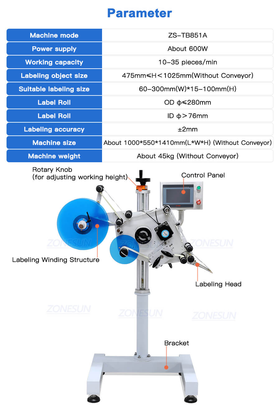 datasheet of flat labeling head