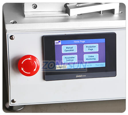 control panel of flat labeling machine