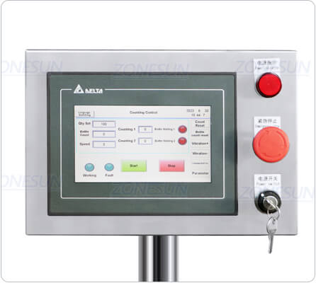 control panel of granule counting filling machine