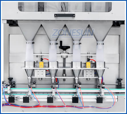 remplissage des têtes de la machine à remplir des granules