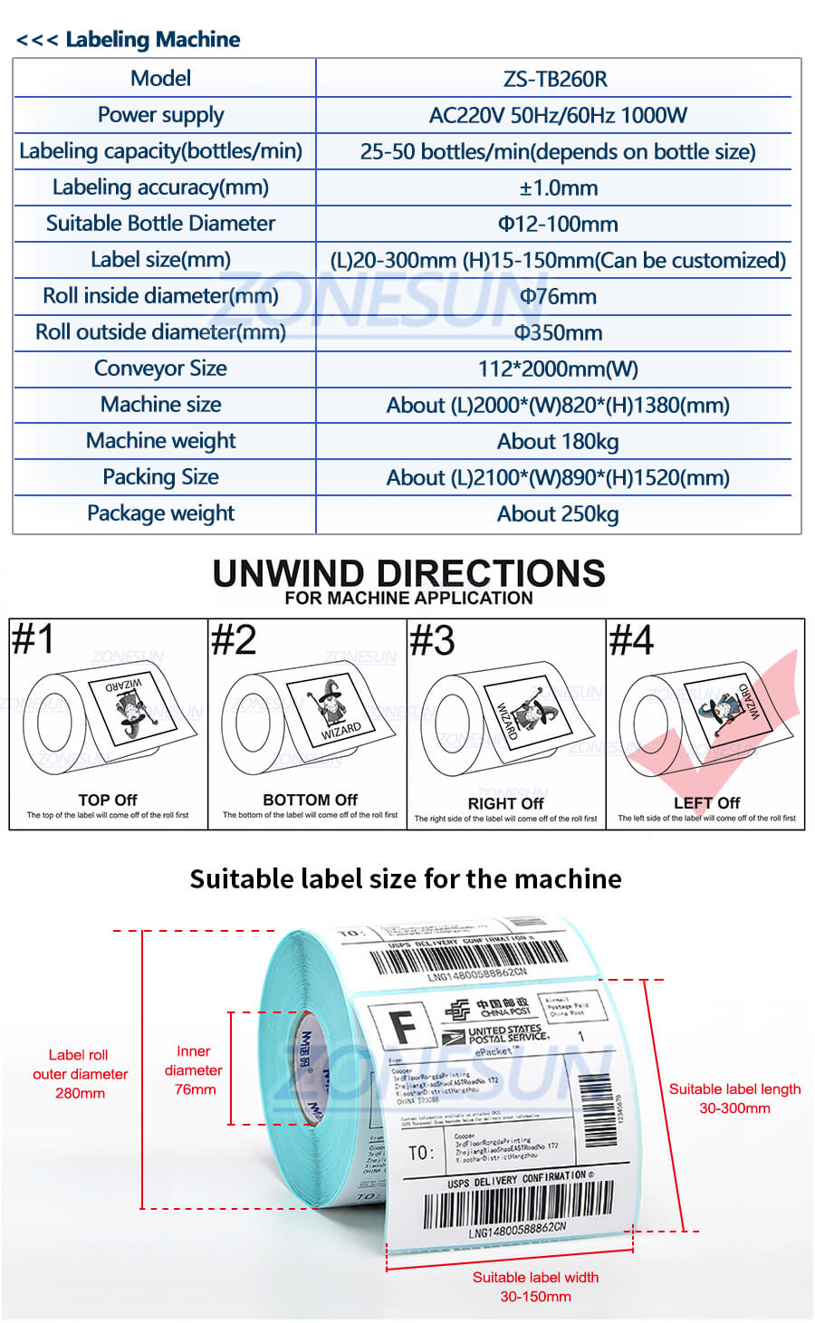 datasheet of labeling machine