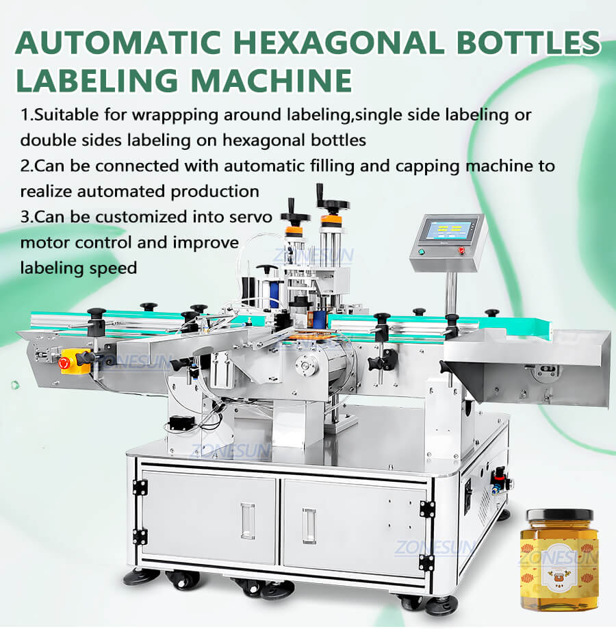 hexagonal bottle labeler