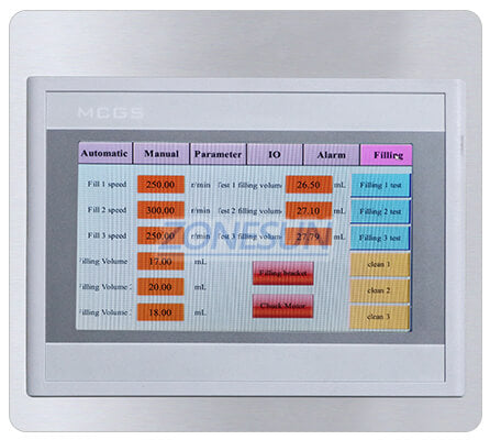 control panel of monoblock filling capping machine