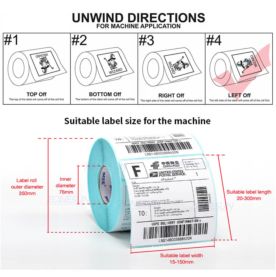 label size of round bottle labeling machine