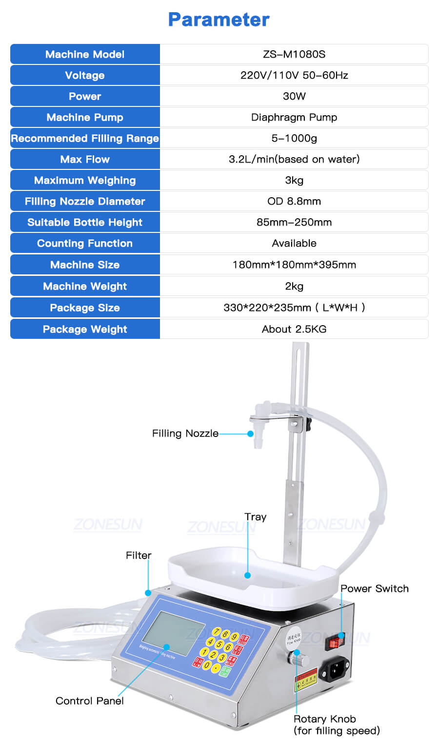 datasheet of liquid weighing filling machine