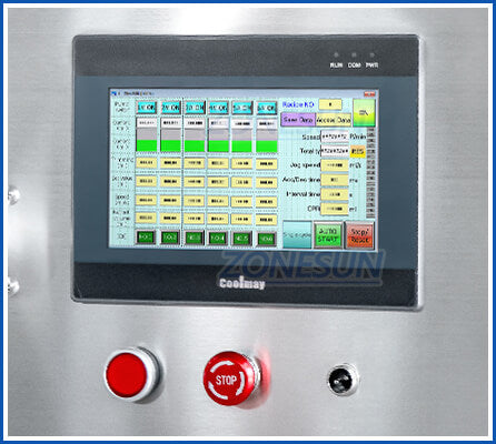 control panel of automatic liquid filler