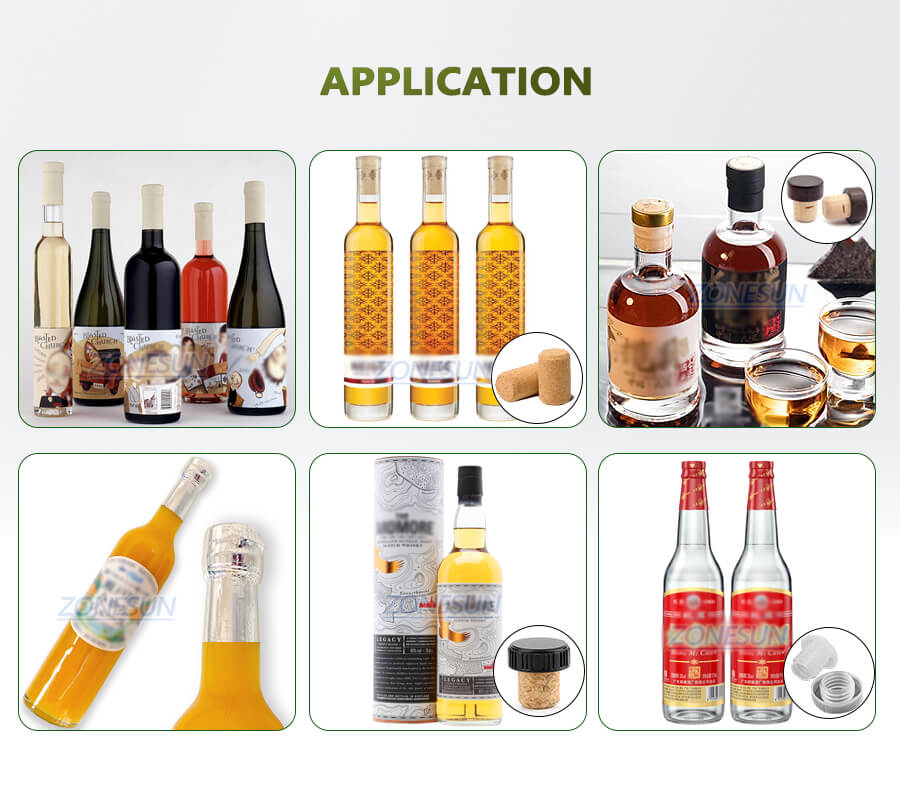 application of liquor bottle filling capping labeling machine