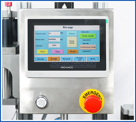 control panel of jar capping machine