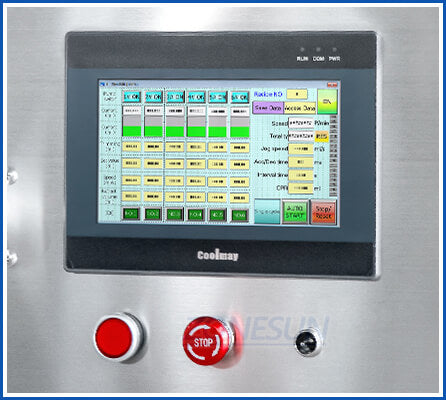 control panel of magnetic pump filling machine