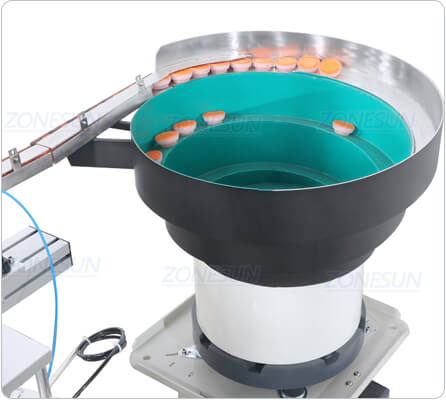 vibratory bowl sorter of oil cans filling line