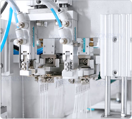 Estrutura de prensagem de tampa da máquina de preenchimento de perfume de bolso