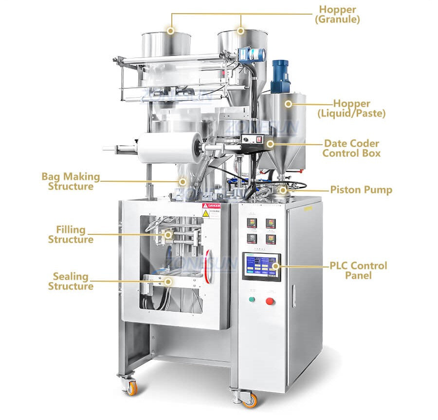 Máquina de embalagem de saqueta de pipoca