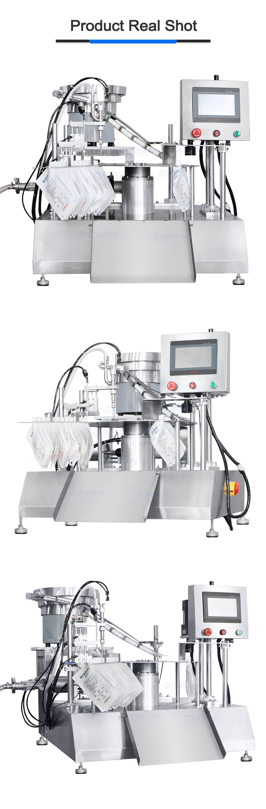 pouch bag filling capping machine