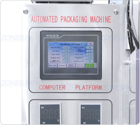 control panel of VFFS packaging machine for powder