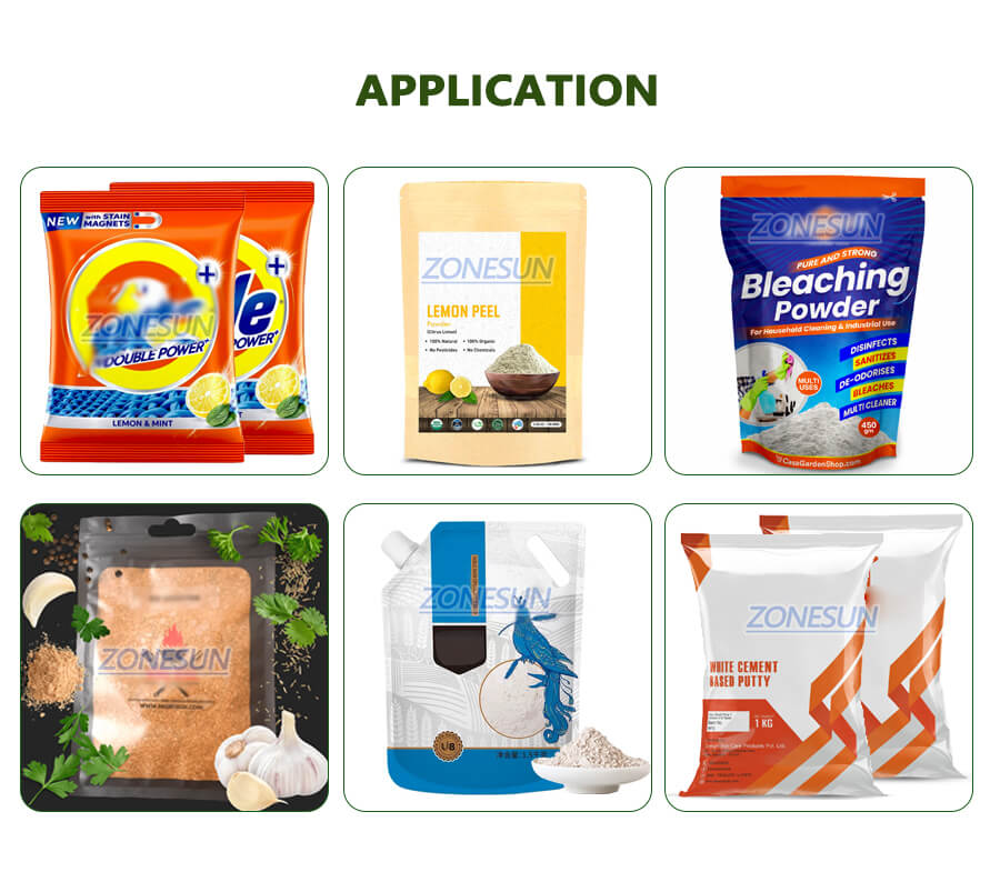 application of powder pouch filling sealing machine