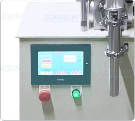 control panel of scrub filling machine